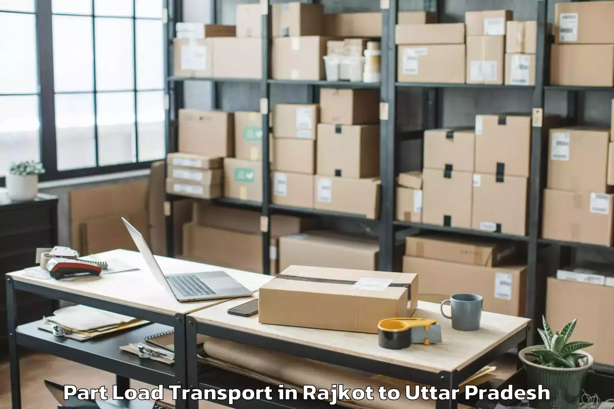 Top Rajkot to Farrukhabad Part Load Transport Available